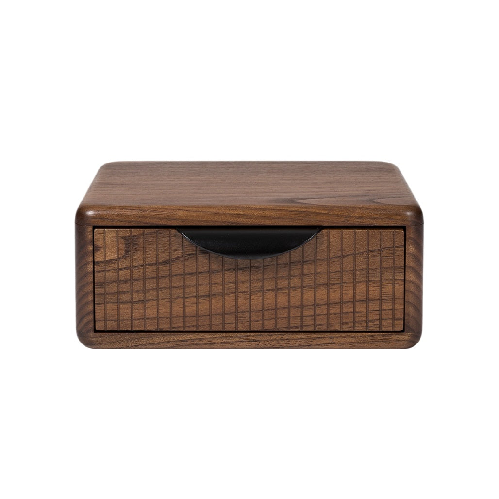 Modern Wooden Storage Box with Textured Drawer Design