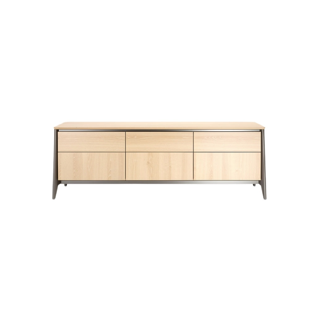 Modern Wooden TV Stand with Minimalist Design and Multiple Drawers